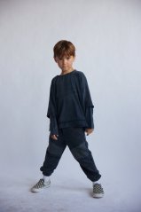 VINTAGE BLACK PANEL PANTS / Detské nohavice