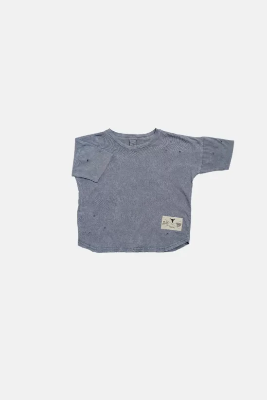 Tričko WIDE TORN TEE deep blue - Veľkosť Booso: 6/7 rokov