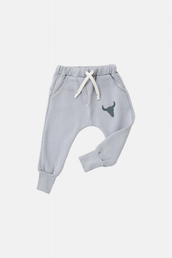 WARM PANTS gray / Detské teplé nohavice - Veľkosť Booso: 4/5 rokov