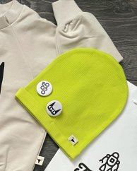 RIBBING BEANIE neon yellow / Detská čiapka