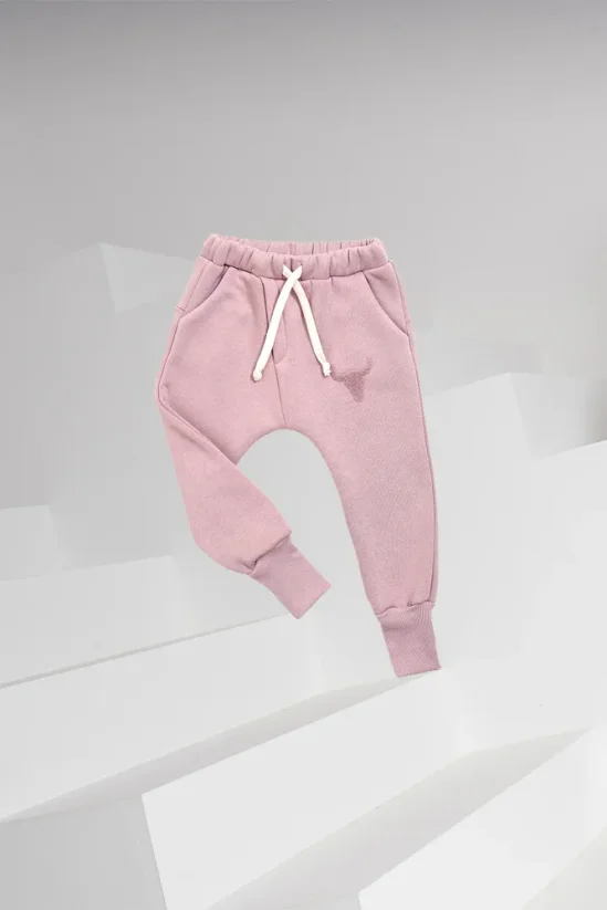 WARM PANTS light pink / Detské teplé nohavice - Veľkosť Booso: 4/5 rokov