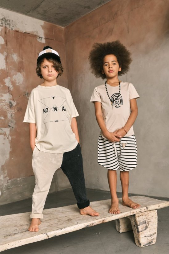 NOHAVICE DOUBLE NOMAD PANTS ivory/black - Veľkosť Booso: 2/3 roky