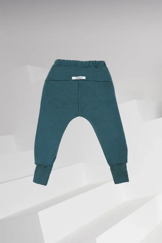 WARM PANTS green / Detské teplé nohavice - Veľkosť Booso: 8/9 rokov