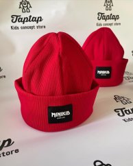RED COTTON HAT / Červená vrúbkovaná čiapka