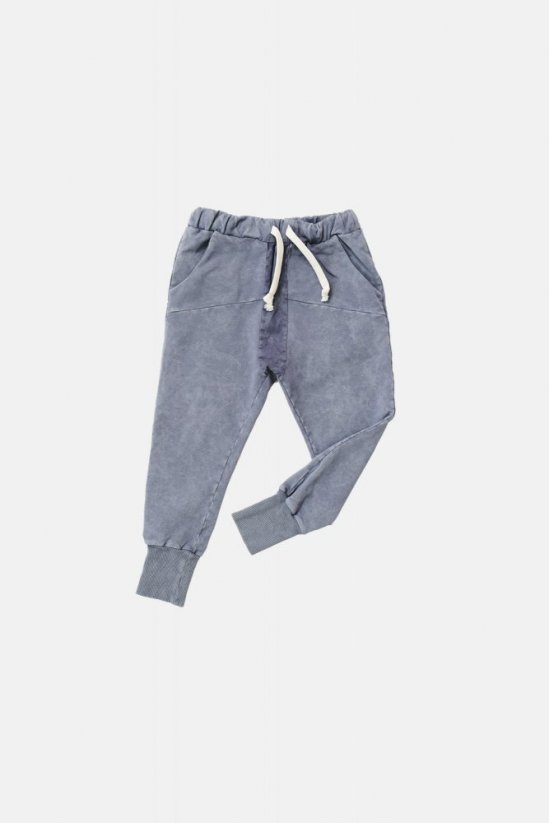 STRIPE BLUE PANTS gray/blue / Detské nohavice s lampasom - Veľkosť Booso: 4/5 rokov