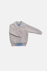 DOUBLE BOMBER STRIPED blue&ecru / Detská bomber bunda obojstranná