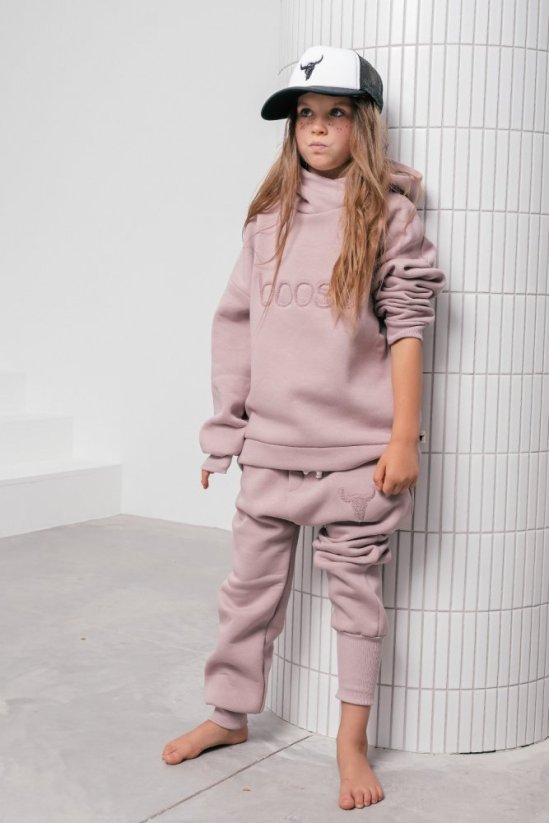 WARM PINK HOODIE light pink / Detská teplá mikina - Veľkosť Booso: 8/9 rokov