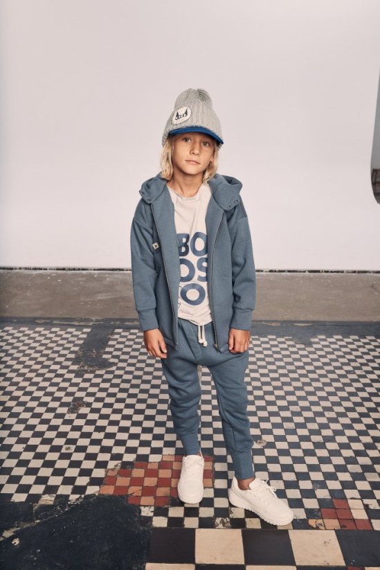 ZIP CLASSIC HOODIE blue / Detská teplá mikina na zips - Veľkosť Booso: 8/9 rokov