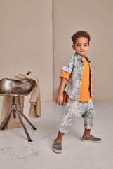 JEANS SHIRT gray / Džínsová košeľa s krátkym rukávom