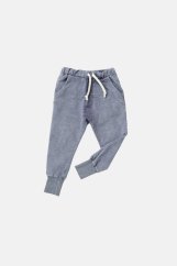 STRIPE BLUE PANTS gray/blue / Detské nohavice s lampasom