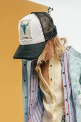 BLACK TRUCKER CAP green bison / Šiltovka so sieťkou