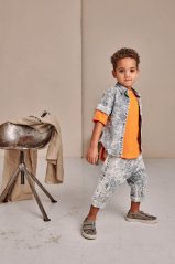 JEANS SHIRT gray / Džínsová košeľa s krátkym rukávom