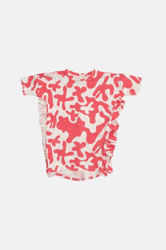 SPLASH FRILL DRESS coral / Dievčenské šaty - Veľkosť Booso: 2/3 roky