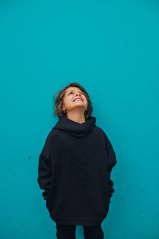 BOOSO HOODIE BLACK / Teplá čierna mikina
