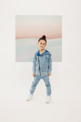 Nohavice Marmo Blue Zipper Joggers