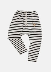 STRIPED PANTS ecru/black / Pásikavé nohavice