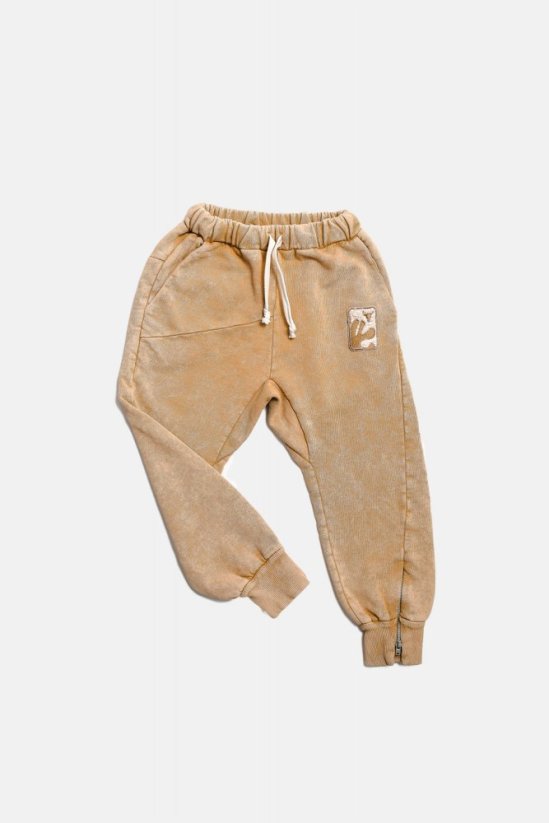 NOHAVICE ZIP SHAPE PANTS acid beige - Veľkosť Booso: 6/7 rokov