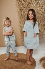 POCKET DRESS ACID light blue / Dievčenské šaty