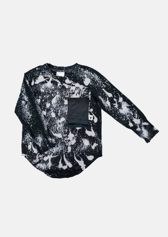 BATIK LONGSLEEVE BLACK / Batikované čierne tričko - Veľkosť Booso: 4/5 rokov
