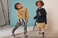 STRIPED ACID PANTS black tie dye „zebra” / Detské nohavice