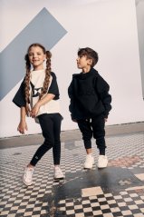 RIBBED LEGGINS black / Detské vrúbkované legíny