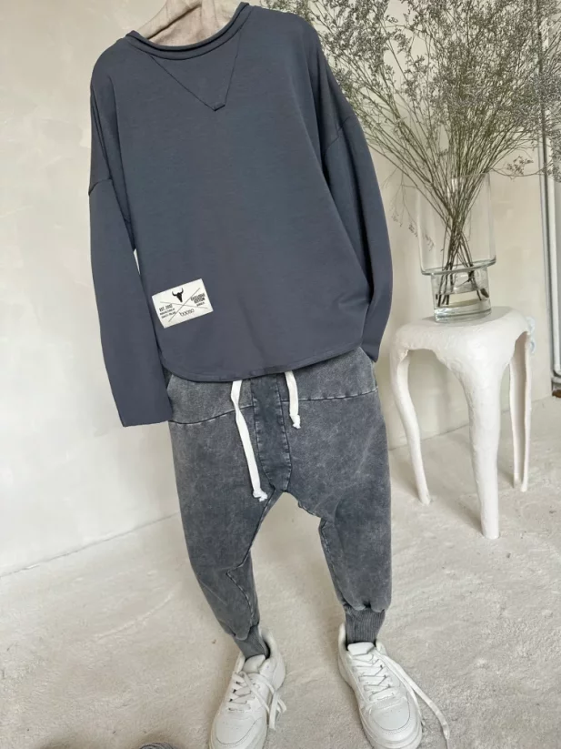 STRIPED GRAY PANTS gray/ Detské nohavice - Veľkosť Booso: 4/5 rokov
