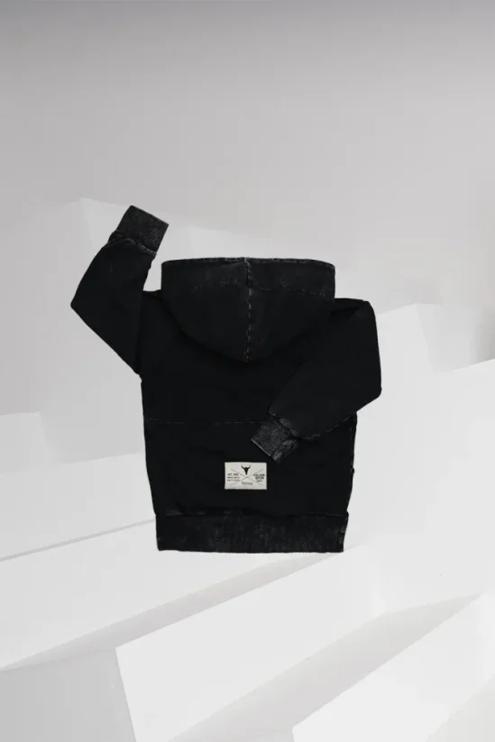 ZIP ACID BLACK HOODIE black / Detská mikina na zips - Veľkosť Booso: 4/5 rokov
