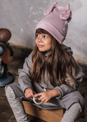 RIBBING BEANIE WINGS DUSTY PINK