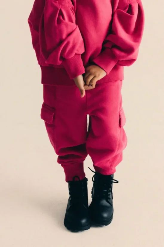 Washed Pink Cargo Pants / Detské nohavice