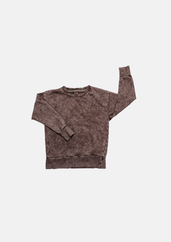 BROWN TORN SWEATSHIRT / Roztrhaná mikina