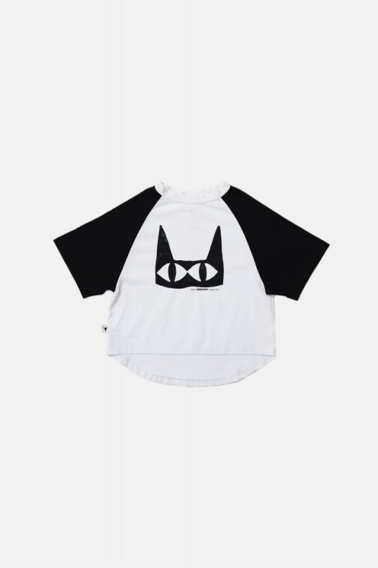 DOUBLE CAT TEE ecru/black cat / Detské tričko