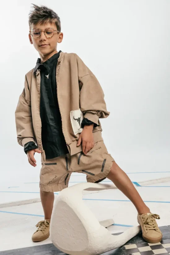 BEIGE VINTAGE CARDIGAN / Detský kardigan - Veľkosť Booso: 8/9 rokov