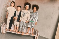 STRIPED PANTS ecru/black / Pásikavé nohavice