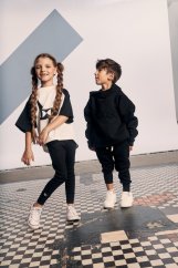 RIBBED LEGGINS black / Detské vrúbkované legíny
