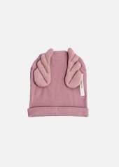 RIBBING BEANIE WINGS DUSTY PINK / Vrúbkovaná čiapka s krídlami