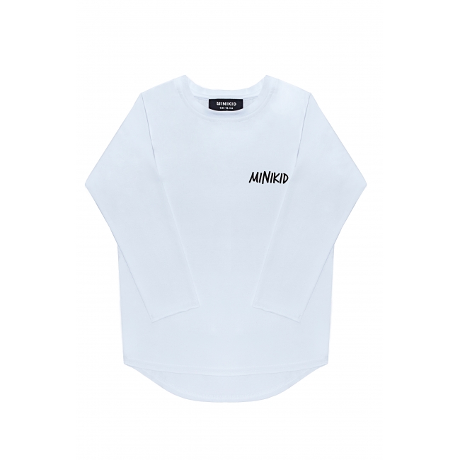 Biele tričko s dlhým rukávom MINIKID CLASSICS - Veľkosť: 122/128
