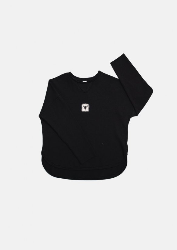 BLACK BISON LONGSLEEVE / Batikované čierne tričko - Veľkosť Booso: 4/5 rokov